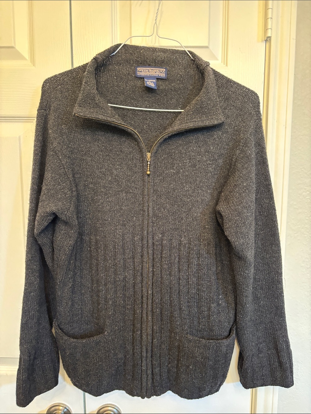 Newton Trading Co Charcoal Gray Full-Zip Knit Jacket